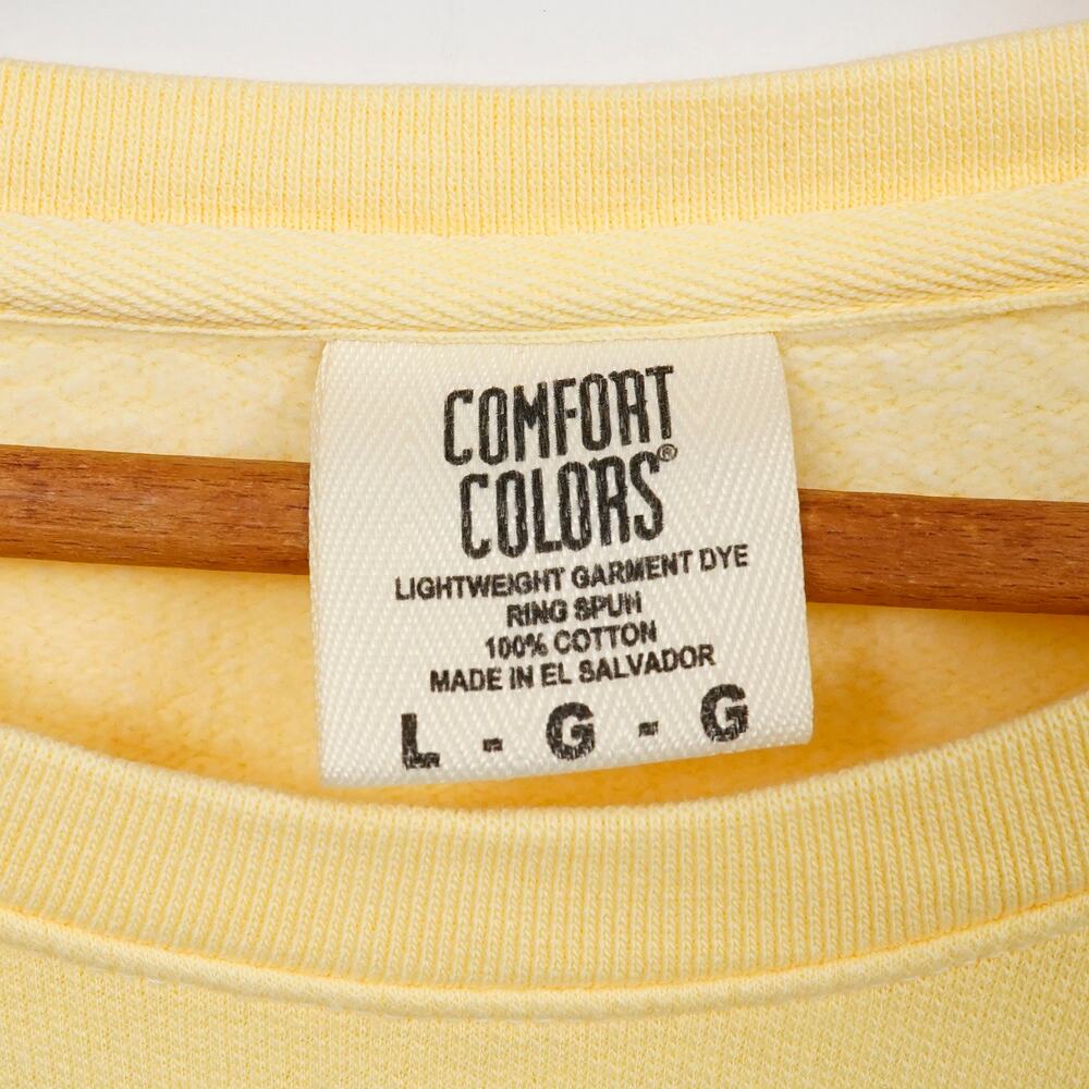 Comfort Colors Sweet Cream Butter Graphic Crewneck Sweatshirt Yellow Size L - Picture 4 of 8